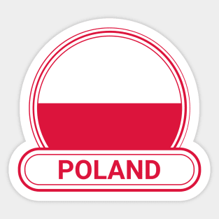 Poland Country Badge - Poland Flag Sticker